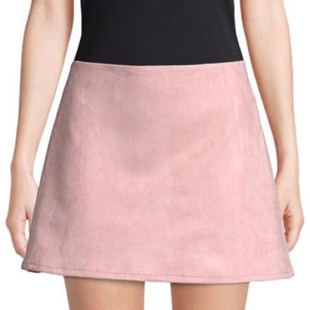 French Connection Pink Faux Suede Mini Skirt Size 4 (WORN ONCE)